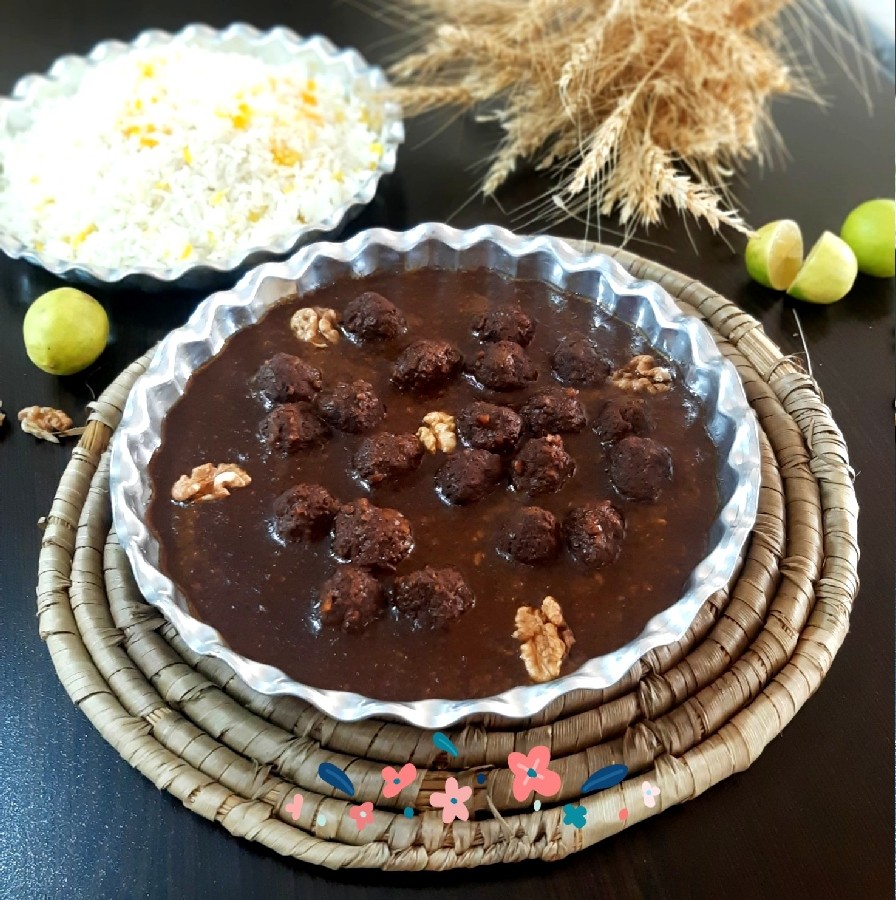 عکس خورشت فسنجان با گوشت قلقلی.