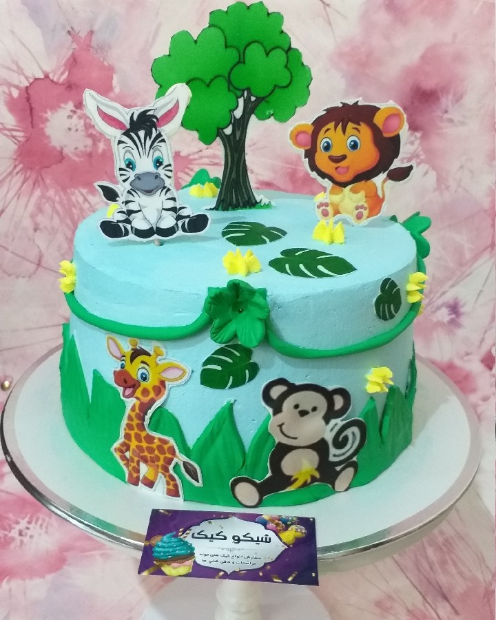 کیک حیوانات جنگل 