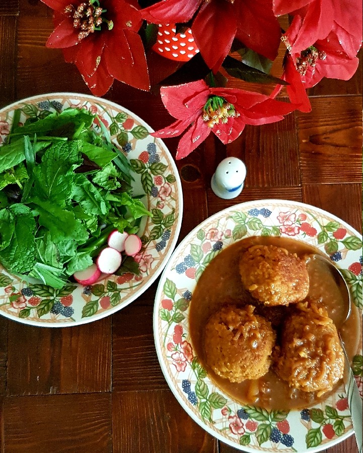 عکس کوفته با رب انار