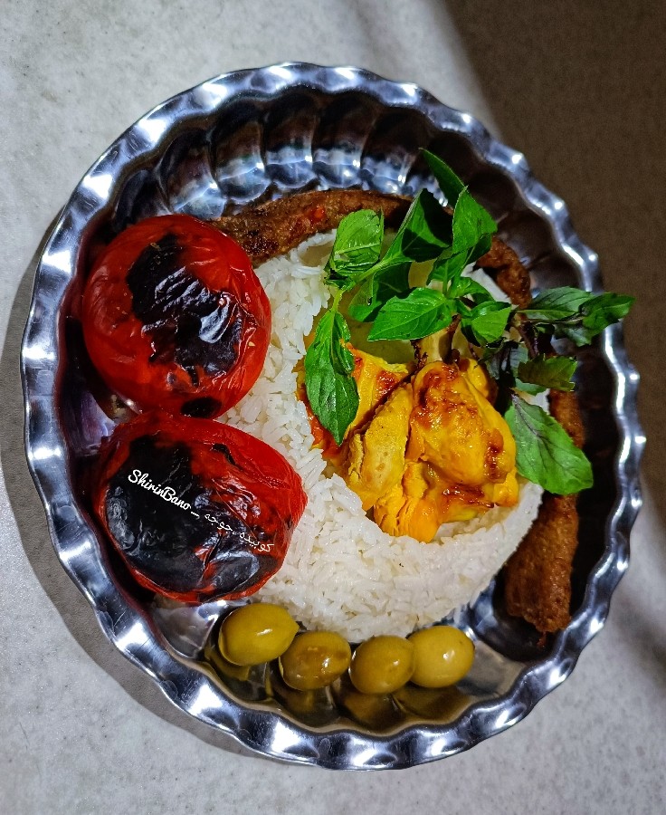 عکس کوبیده جوجه زعفرونی
