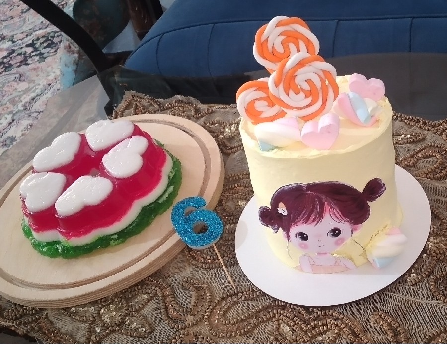 ژله و کیک تولد دخترم