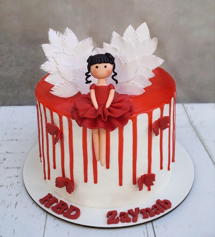 عکس کیک دخترانه قرمز 