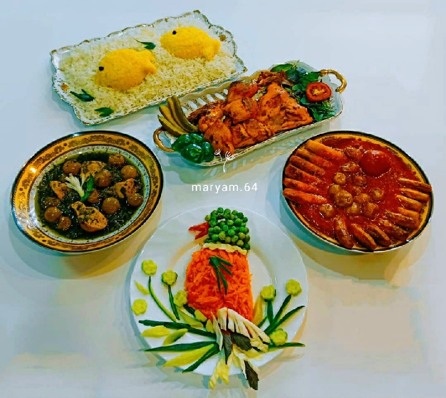 عکس چلو خورشت گوجه سبز، مرغ