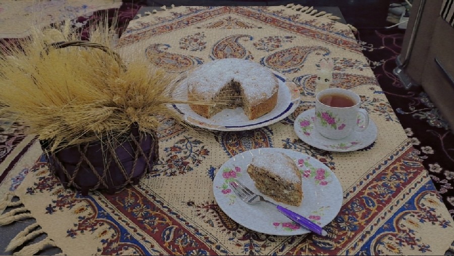 عکس کیک نارگیلی با عطر دارچین
