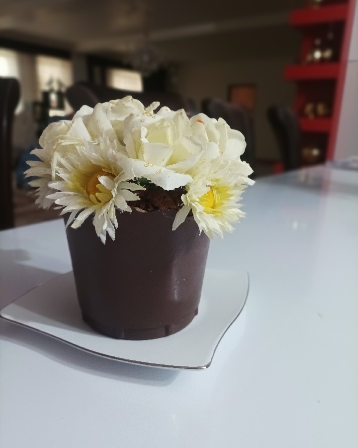 کیک شکلاتی باکس گل