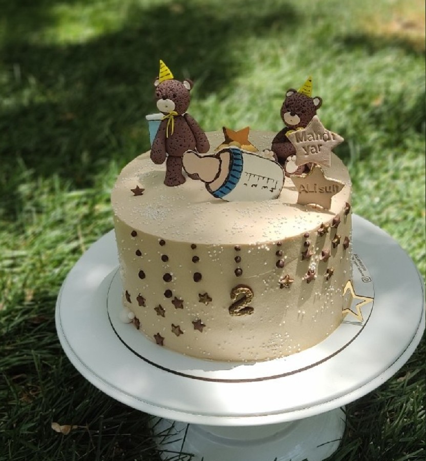 عکس کیک سفارشی دوقلوهای قشنگ