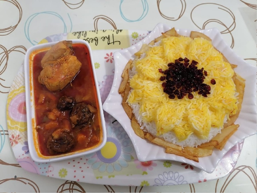 عکس خورشت مرغ وآلو