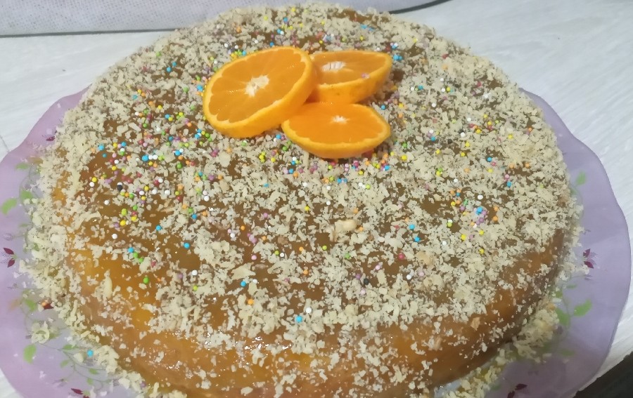 عکس کیک انبه با سس انبه