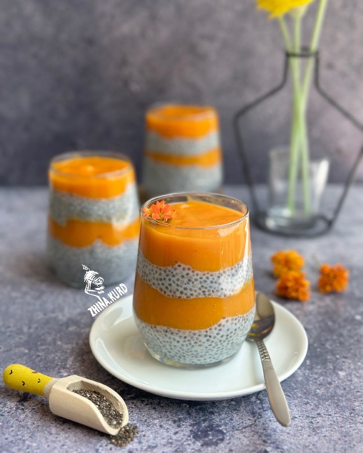 عکس پودینگ انبه و چیاسید