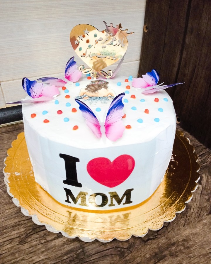 کیک#اسفنجی#خامه ای#روز مادر