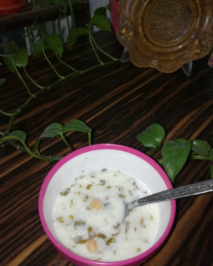 عکس آش دوغ اردبیل و دمپختک گوجه فرنگی.