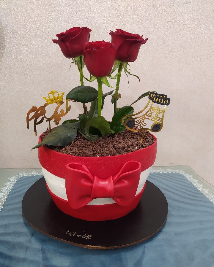کیک گلدان 