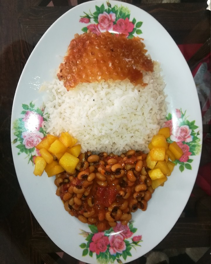 عکس چلو خورشت لوبیا چشم بلبلی.