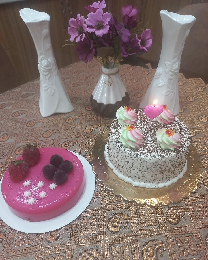 عکس کیک و ژله تولدخودم