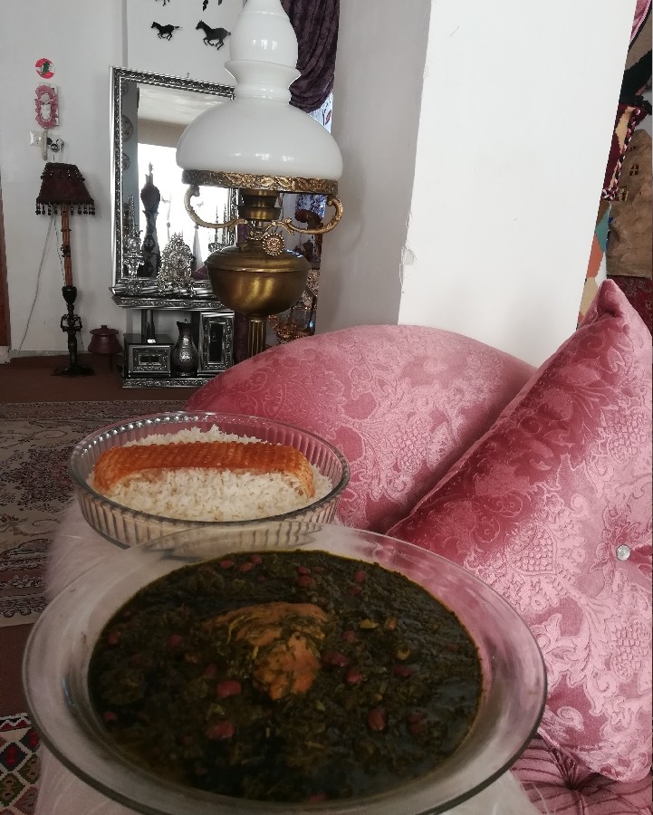 عکس چلو خورشت قرمه سبزی.