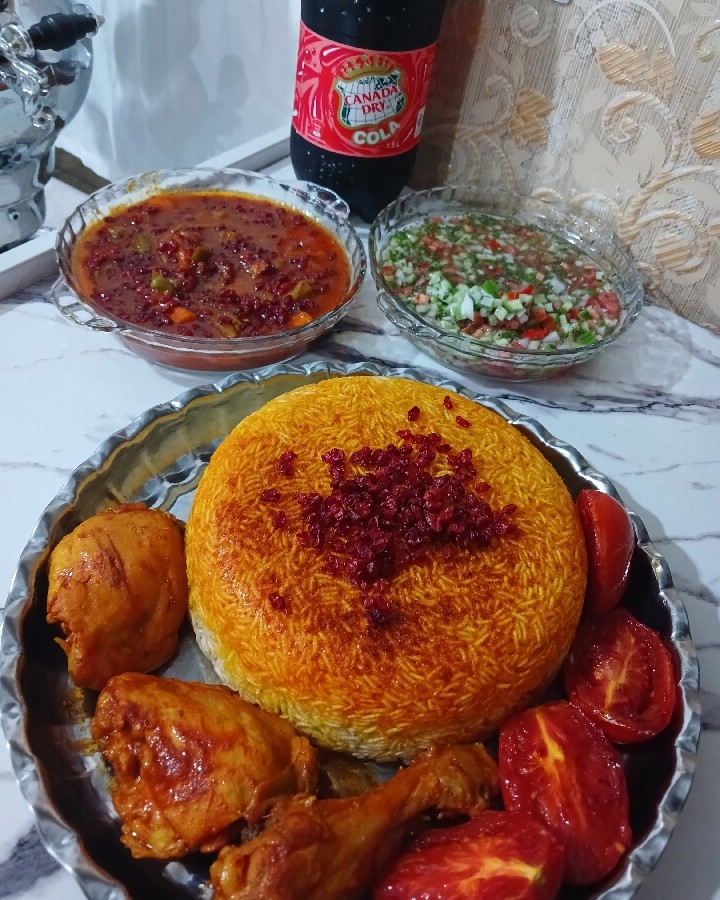 عکس مرغ و برنج