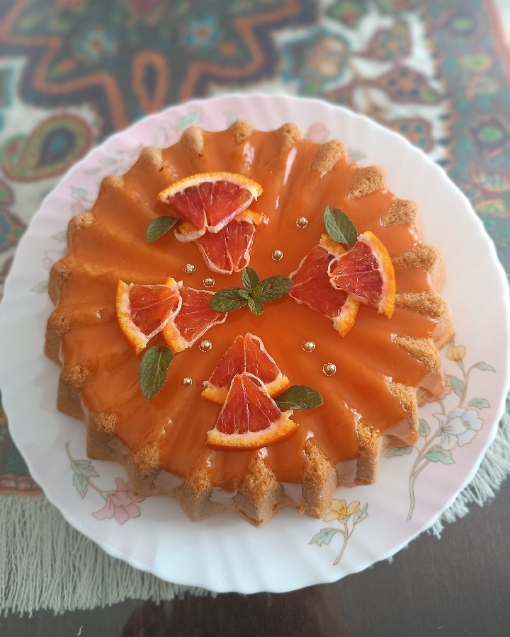 عکس کیک پرتغالی بدون آب پرتغال 