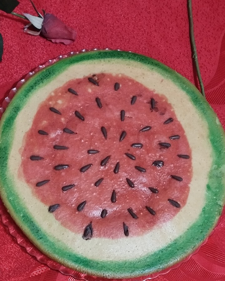 کیک هندونه ومیوه آرایی 