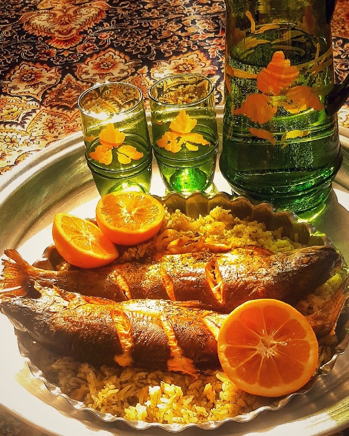 عکس سبزی پلو ماهی