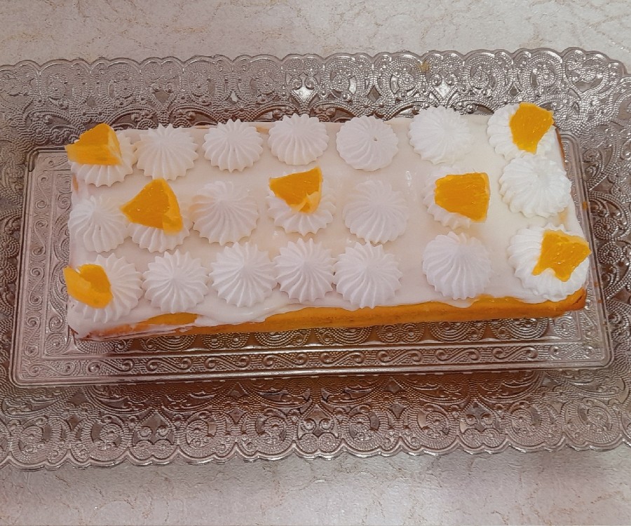#کیک رگه دار پرتقالی