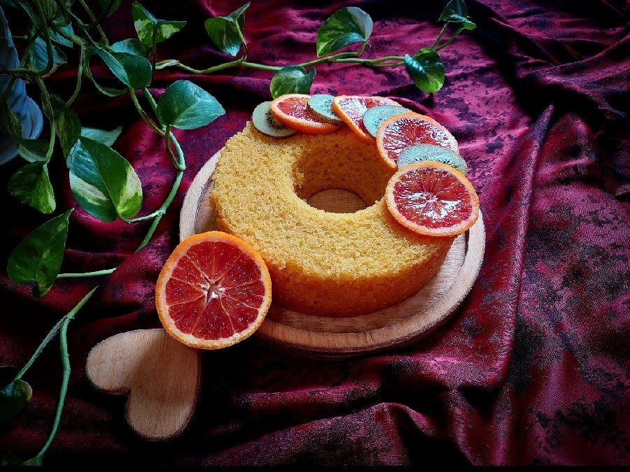 عکس کیک پرتقالی بدون تخم مرغ