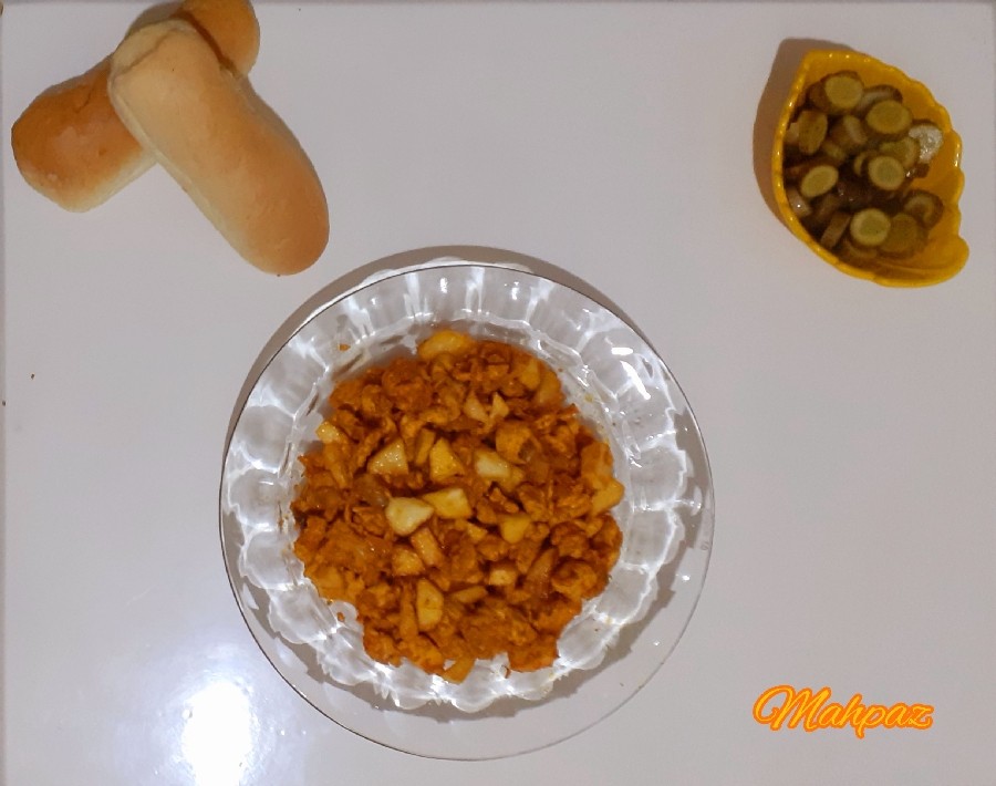 عکس خوراک مرغ و قارچ