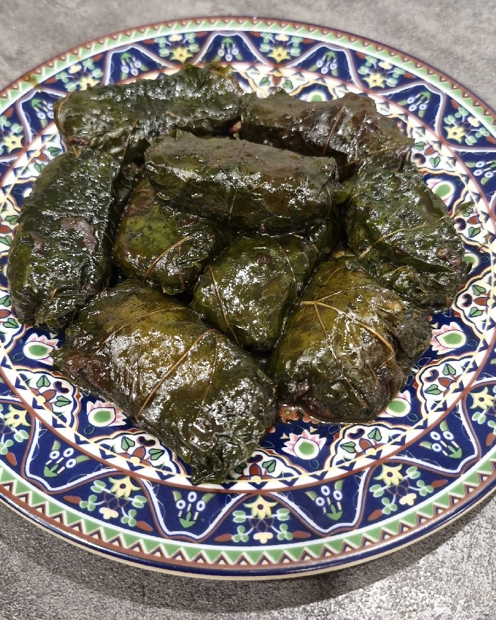 عکس دلمه برگ مو با رب انار