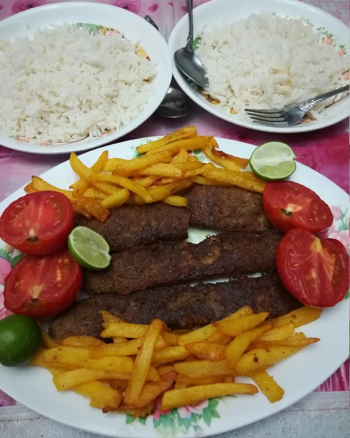 عکس چلو کباب کوبیده .