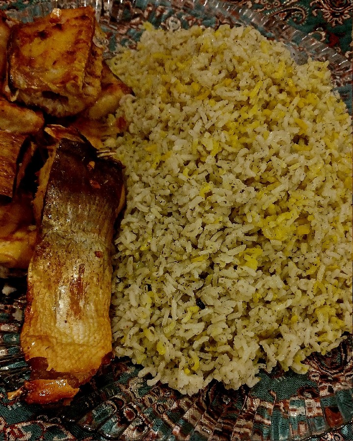 عکس سبزی پلو با ماهی