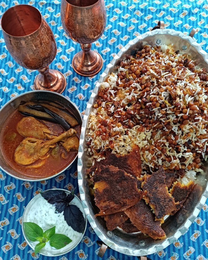 عکس مانی پلو و مرغ و مسما