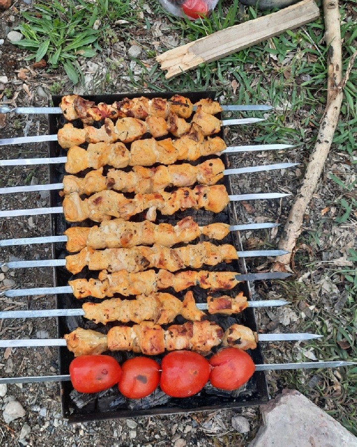 عکس جوجه کباب . chicken barbecue