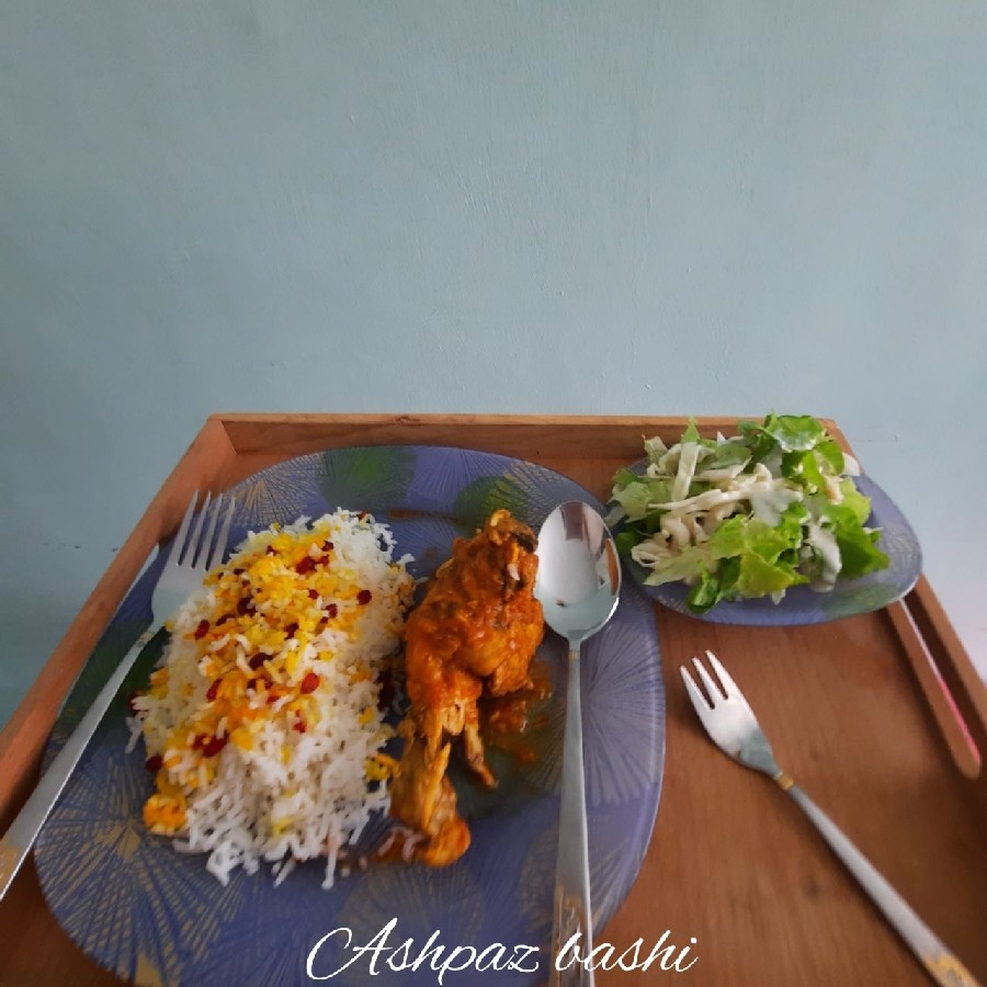 عکس پلو مرغ ربی . rice and chicken