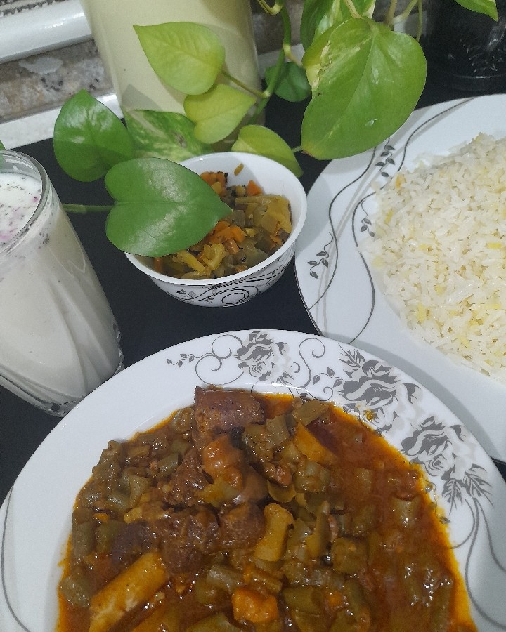 عکس خورشت لوبیاسبز