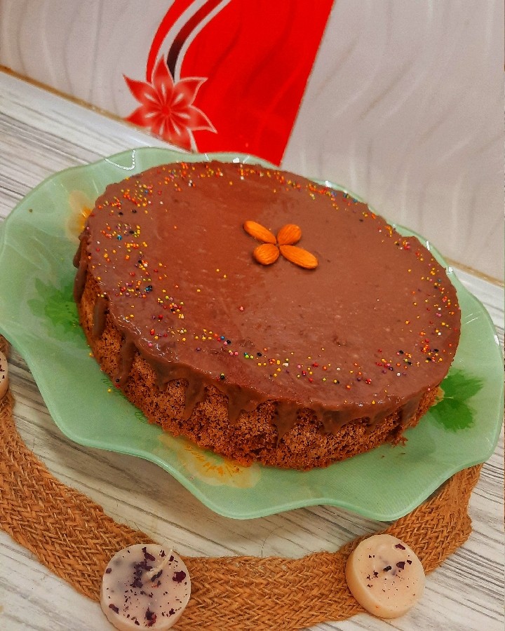 عکس کیک با کرم شکلاتی