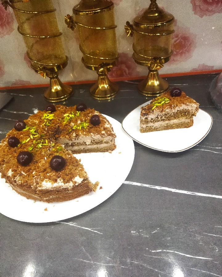 عکس کیک کرم نسکافه ای
