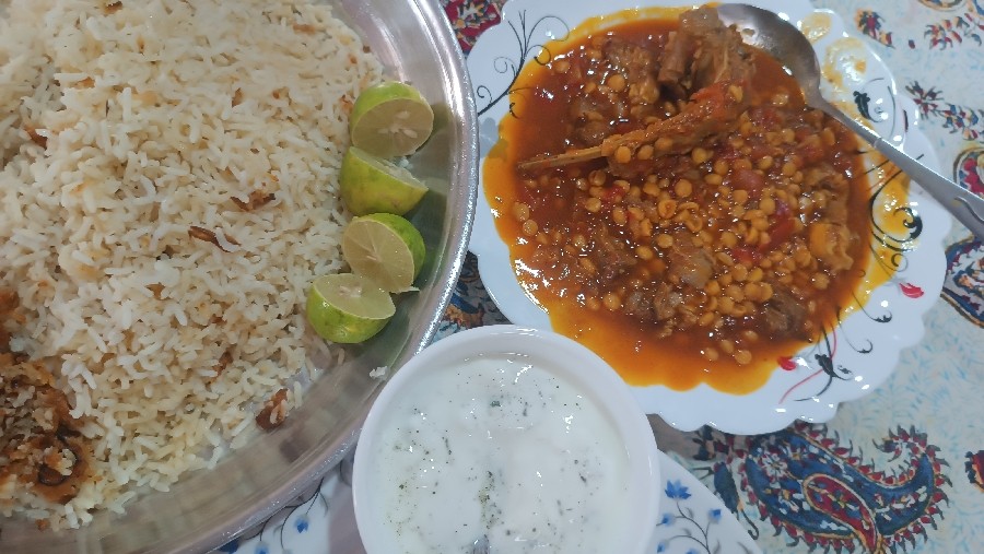 عکس برنج و خورش قیمه