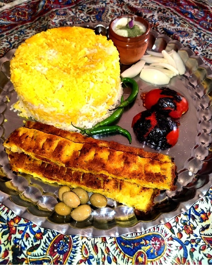 عکس چلو کوبیده مرغ