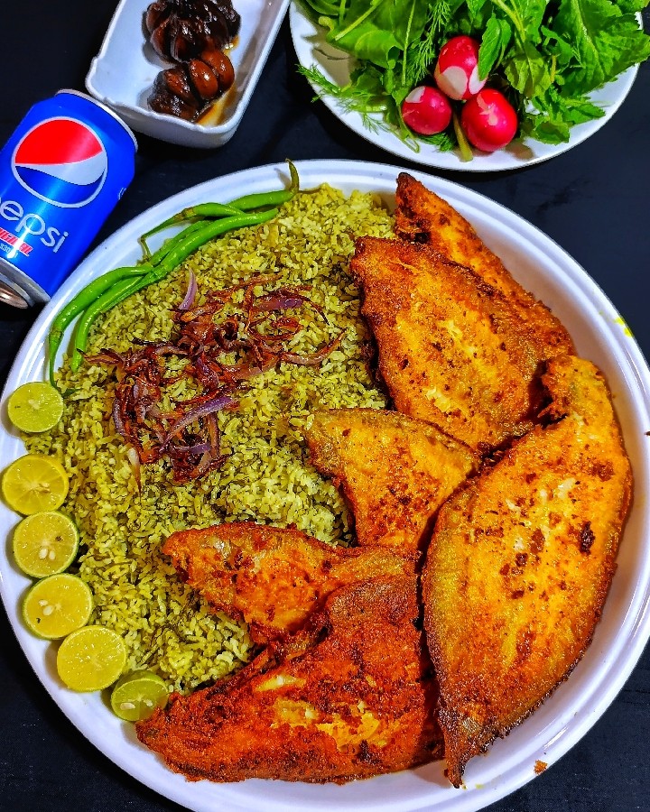 عکس سبزی پلو و ماهی