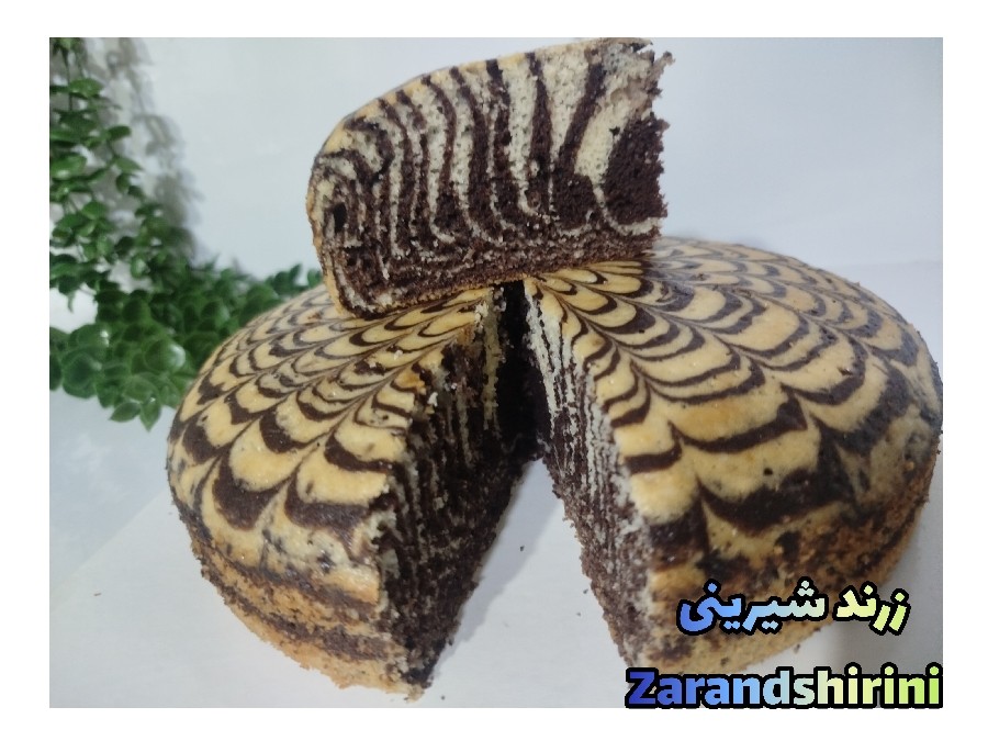 عکس کیک دو رنگ (زبرا کیک)