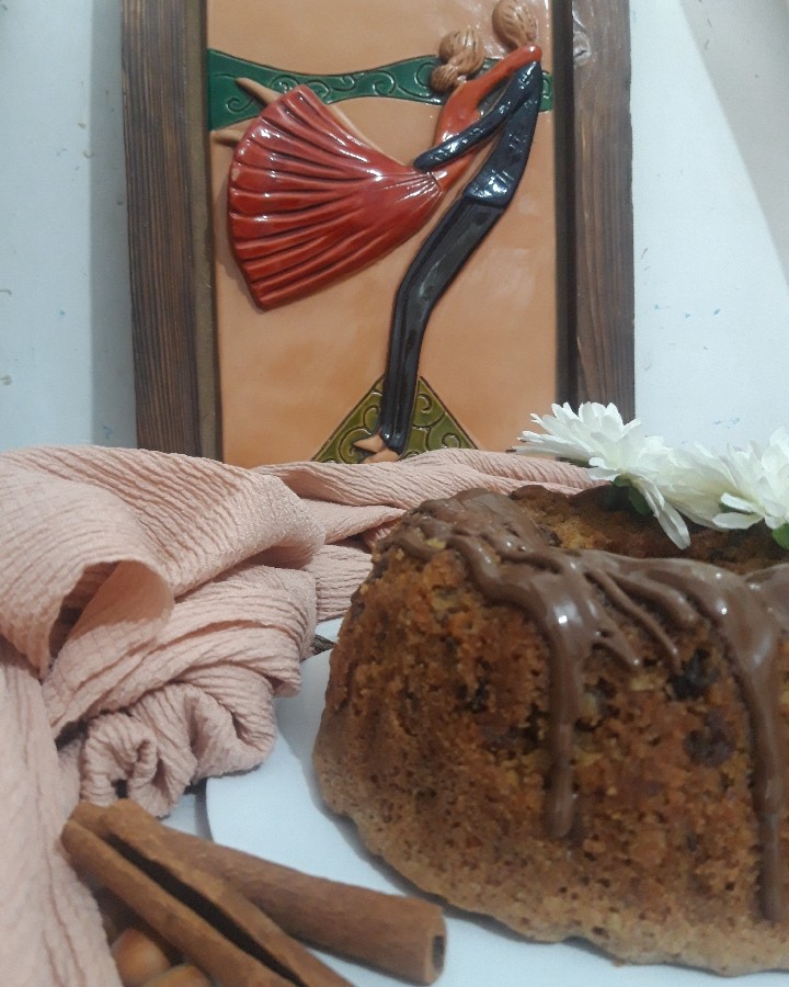 عکس کیک هویج و گردو
