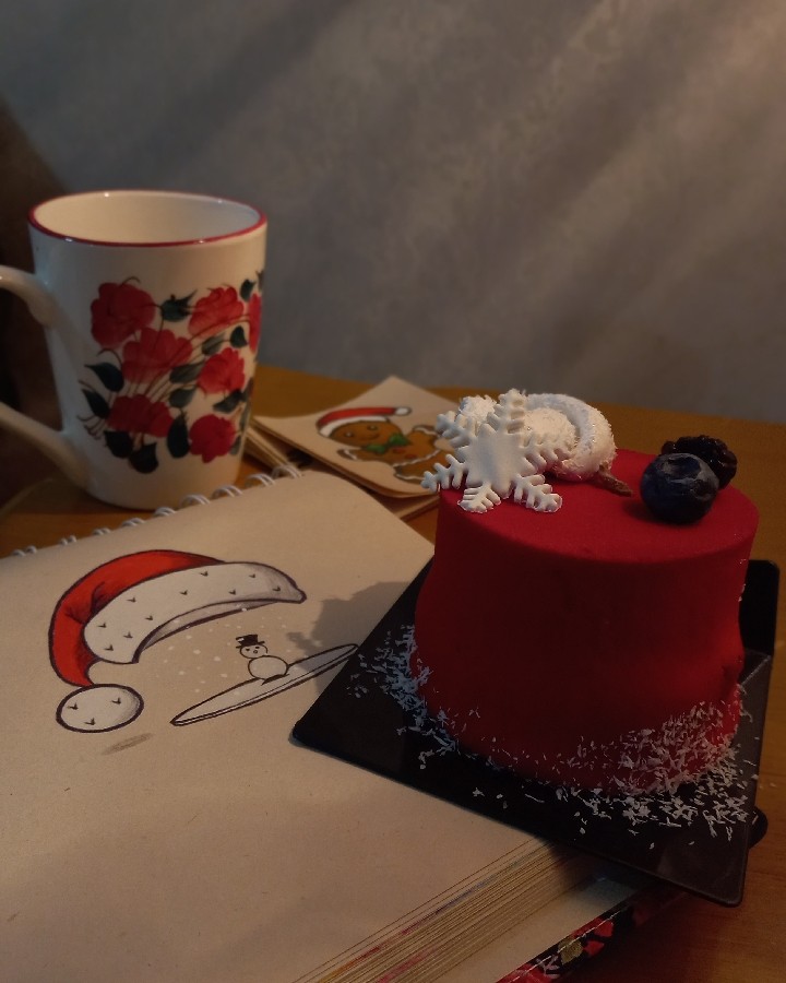 عکس کیکِ دونه برفی خونمون❄