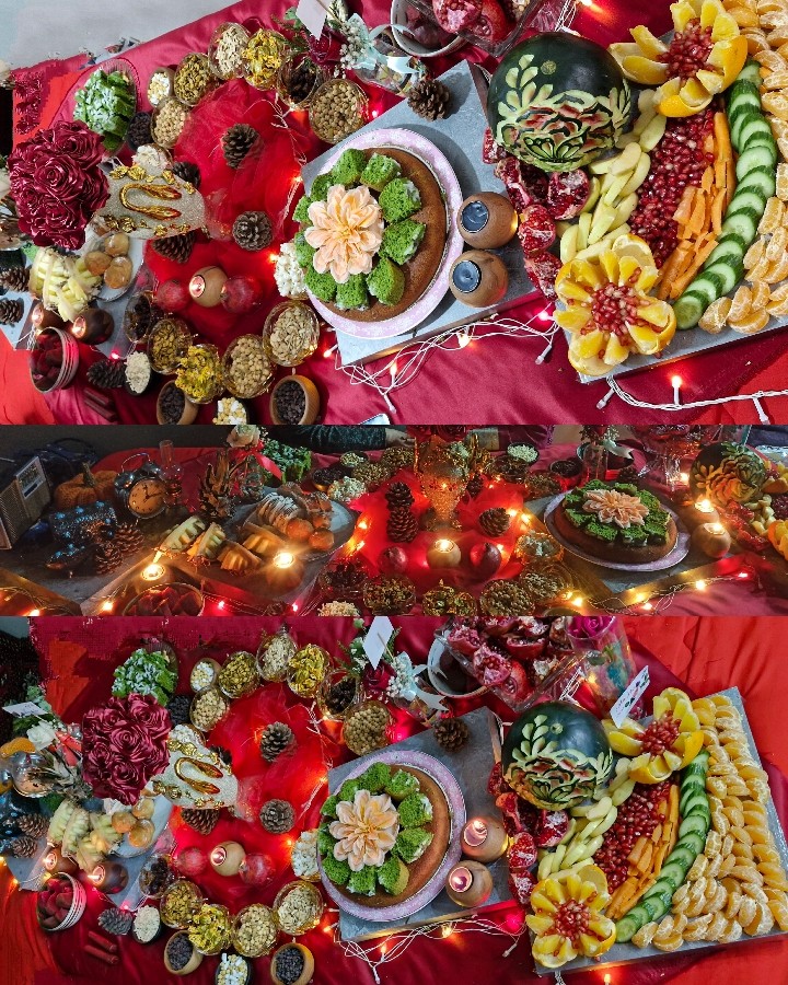 میز شب یلدا حکاکی هندوانه