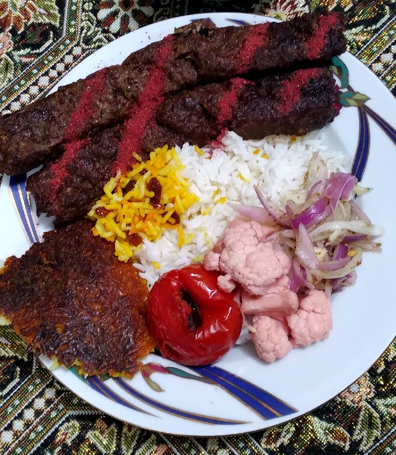 عکس چلو کباب کوبیده 