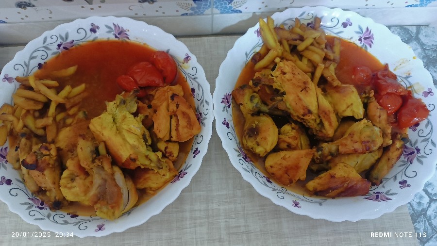 عکس برنج و مرغ و سالاد شیرازی