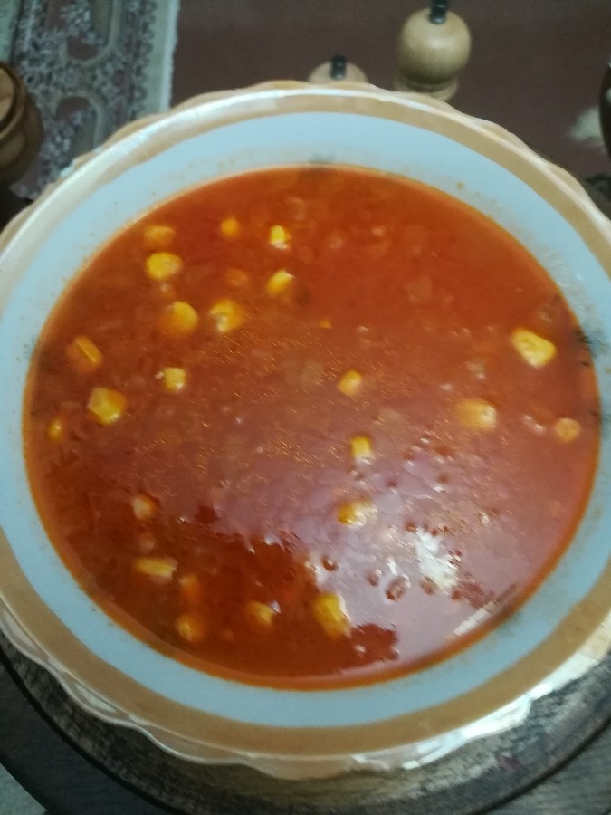 عکس سوپ ذرت و جو.