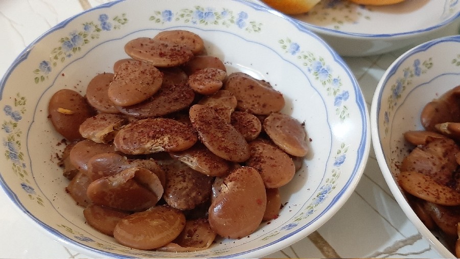 باقالی پخته با لوبیا عروس
