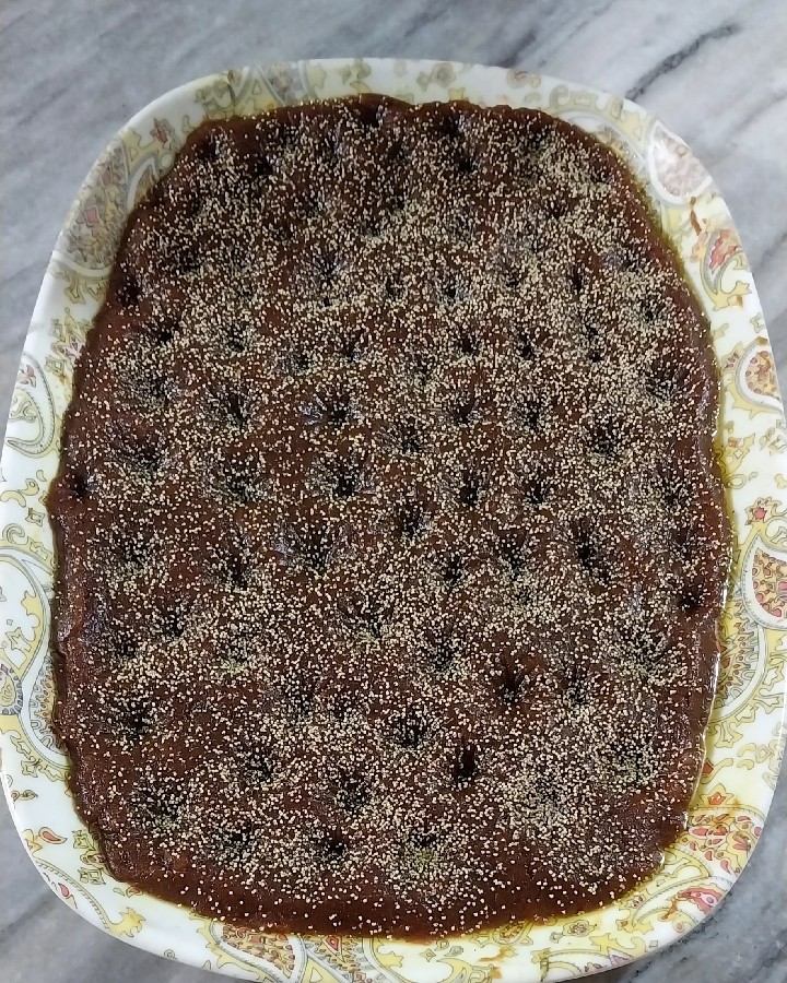 عکس حلوای خرمالو با تخم خشخاش