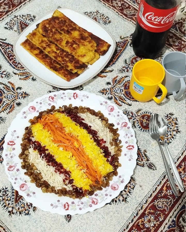 عکس مرصع پلو با کوبیده مرغ??❤️