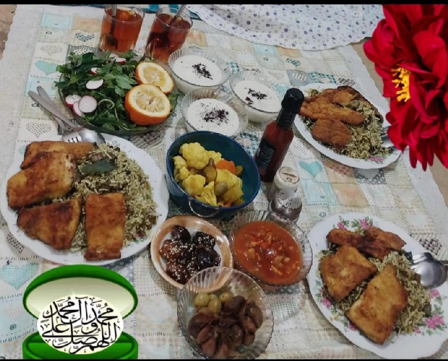 عکس پلو باقلا با ماهی افطاری سال نو 
