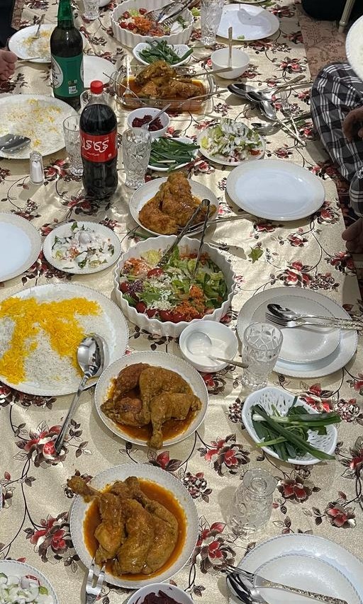 عکس سفره شام خانواده همسرم
